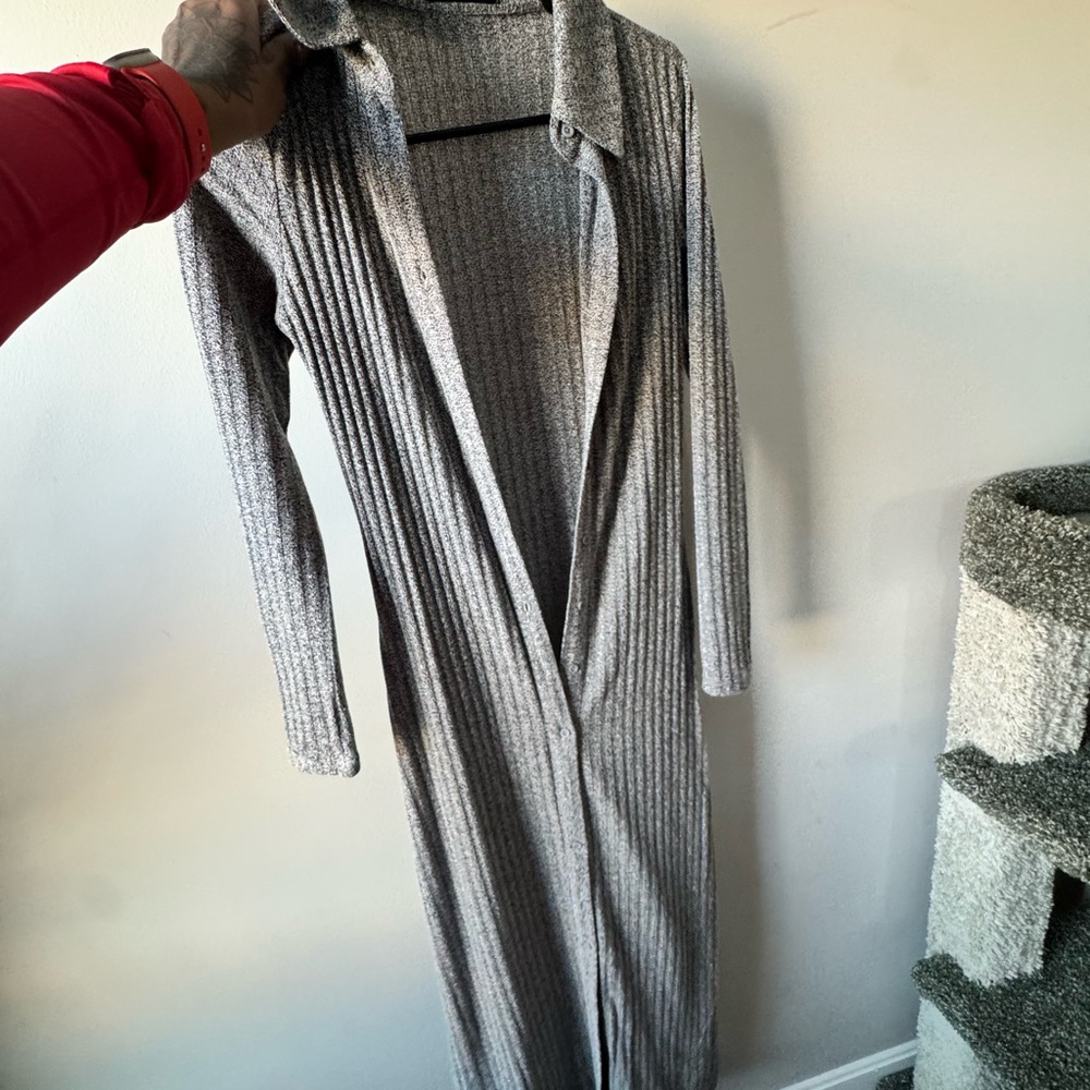 SHEIN Textured Gray Cardigan